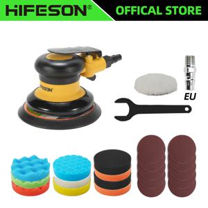 HIFESON 공압 궤도 샌더 에어 그라인더, 125mm/150mm 진공 편심 연마/연삭기 공압 도구