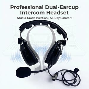 TELIKOU HD-102 더블 머프 인터콤 헤드셋, 다이나믹 마이크, XLR 5 핀, 남성 스튜디오 룸