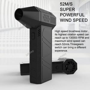터보 제트 송풍기,충전식 송풍기 터보 선풍기, 브러시리스 모터 공기 송풍기, 터보 제트 선풍기, 휴대용 먼지 송풍기, 전기 건조기, 최대 130000 RPM, 52 m/s