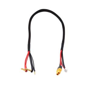 2S XT60 밸런스 충전 케이블 리드 4mm 및 5mm 멀티 불릿 플러그(검정색 와이어 포함) 12AWG 600MM