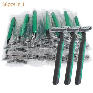 플레임 일회용 면도기 벌크, 개별 포장 여행, 호텔, 에어비앤비, 노숙자 면도기, 50 팩