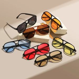 새로운 Pc 프레임 라운드 선글라스 여성 남성 빈티지 브랜드 스퀘어 선글라스 남성 음영 여성 안경 눈부심 방지 선글라스