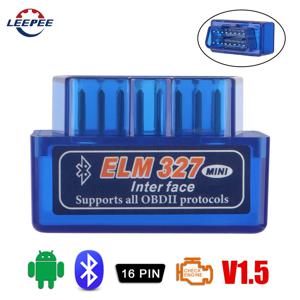 IOS/안드로이드 obd2 인터페이스 어댑터 elm327 블루투스 v1.5 감지기 듀얼 모드에 대한 자동차 진단 스캐너 코드 리더