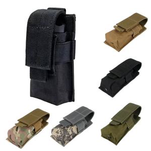 Molle 전술 M5 손전등 주머니 9MM 단일 잡지 홀스터 토치 홀더 유틸리티 EDC 도구 야외 사냥 키 나이프 허리 가방