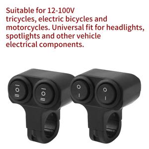 오토바이 핸들바 12V 헤드라이트 온/오프 스위치 듀얼 버튼 컨트롤 방수 7/8인치 22mm 플래셔 스피커 안개등 스팟라이트 스위치