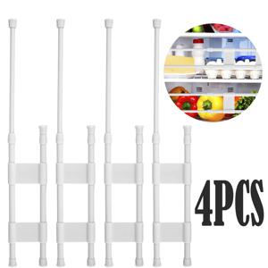 RV 샤워 코너 바 텔레스코픽 보관 막대, 떨어지는 세면 용품 보관, 조절 가능한 선반, 캠핑카 여행 액세서리, 4 개