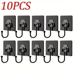 10Pcs 자기 접착 수건 걸이 부엌 문 식료품 저장실 휴일 호에 대 한 강력한 접착제와 방수 회전 욕실 벽 걸이