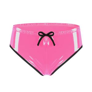 여자 레드 핑크 가죽 팬티 반바지 레이스 업 부티 반바지 젖은 모양의 특허 가죽 팬티 팬티 낮은 허리 핫 바지 Clubwear