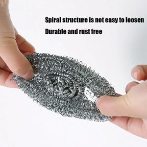 매직 스틸 와이어 볼 식기 세척 청소 스크러버 주방 냄비 녹 제거 클리너 도구에 대한 스테인레스 스틸 헤비 듀티 공