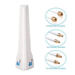 4G LTE 외부 안테나 실내 안테나 29dBi SMA Male CRC9 TS9 커넥터(라우터 모뎀용 듀얼 2M 미터 연장 케이블 포함)