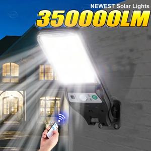 2025 350000LM 야외 태양 조명 모션 센서 태양 방수 보안 벽 조명 정원 벽 안뜰 경로 조명