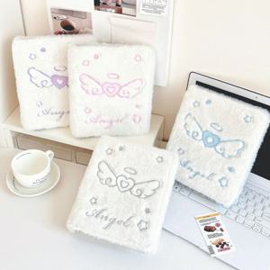 INS 스타일 천사 플러시 카드 바인더 A6 하트 날개 앨범 A6 느슨한 나선형 노트북 아이돌 포토 카드 보관 도서 폴라로이드 카드 바인더