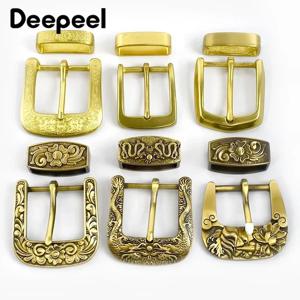 Deepeel 40mm 순수 황동 벨트 헤드 남성용 구리 빈티지 드래곤 벨트 핀 버클 36-38mm 허리띠 가죽 공예 액세서리