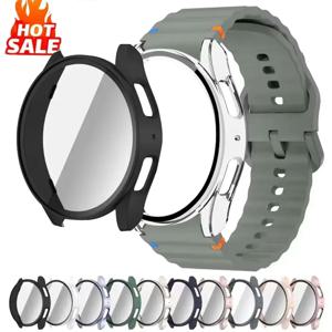 삼성 갤럭시 시계 7 용 실리콘 스트랩 + 케이스 40mm 44mm 밴드 + 강화 유리 스크린 필름 + 갤럭시 시계 6 5 4 팔찌 용 PC 케이스