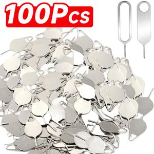 100/10개 심 카드 트레이 제거 핀 키 도구 금속 심 카드 제거 핀 아이폰 17 16 15프로 맥스 아이패드 삼성폰 심 카드용