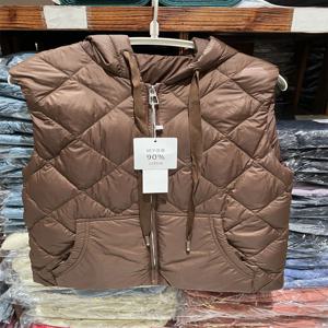여성용 화이트 덕 다운 조끼, 부드러운 매트 원단, 초경량 조끼, 휴대용 민소매 재킷, 가을 겨울 코트 하이 퀄리티, 90%