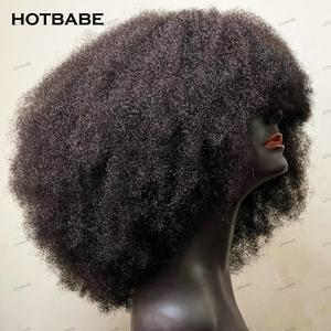 400 밀도 아프로 킨키 곱슬 무접착제 인모 가발, 13 × 6 HD 레이스 정면 가발, 13 × 4/360 HD 투명 레이스, 여성용 미리 뽑은 가발