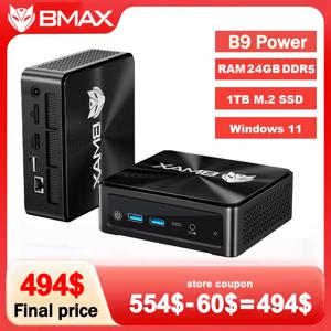 BMAX B9 파워 미니 PC, 인텔 i9-12900HK 14코어, 24GB DDR5 1TB NVMe SSD, 윈도우 11, 아이리스 Xe 그래픽, 듀얼 4K, WiFi 6