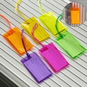 레인보우 다채로운 수하물 태그, 유연한 여행 가방 태그, 방수 이름 ID 라벨, 여행용 투명 수하물 식별