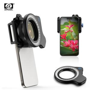 카메라 및 전화 매크로 사진, 휴대 전화 채우기 조명 및 카메라 채우기 조명에 사용되는 37-52mm 어댑터 링이 있는 APEXEL LensLight