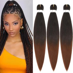 26 인치 Prestretched Knotless Kanekalon 머리 긴 직선 합성 상자 머리띠 야키 질감 뜨거운 물 설정 머리 확장