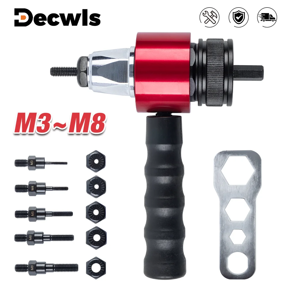 리벳 건, M3 M4 M5 M6 M8 전기 리벳 너트 건 컨버터, 산업용 고속 너트 리벳팅 도구, 무선 리벳 너트 건, 다중 사양 리벳팅 머신