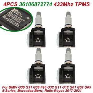 4Pcs 타이어 압력 센서 TPMS 433Mhz OEM 36106872774 36106887147 6887140-01 BMW G30 G31 G38 F90 G32 G11 G12 G01 G02 G05 용