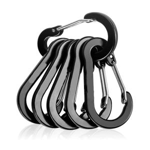 6Pcs 알루미늄 합금 Carabiner 키 체인 야외 캠핑 등산 스냅 클립 잠금 버클 후크 낚시 액세서리