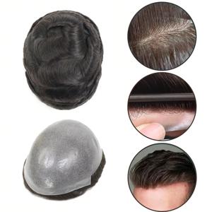 초박형 스킨 투페이 감지 불가 남성 모발 보형물 리얼리틱 가발 남성용 인모 마이크로스킨 헤어 시스템