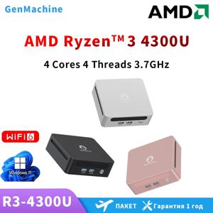 GenMachine Ryzen 3 4300U 새로운 미니 PC Windows 11 Pro 8GB 256GB/512GB DDR4 듀얼 채널 WIFI6 BT5.2 데스크탑 오피스 게임용 PC