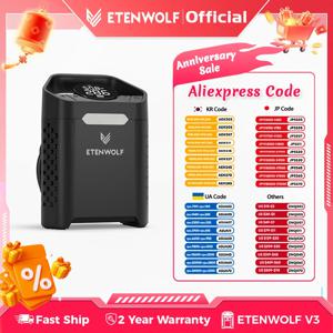 새로운 ETENWOLF V3 휴대용 타이어 공기 주입기 펌프 160 PSI 자동차 컴프레서 100% 듀티 사이클 7800mAh 에어 펌프 (자동차, 오토바이, 자전거용)