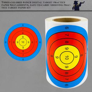 컬러 링 디지털 정확한 100Pcs 4인치 사격 연습 표적 스티커 사격 표적 훈련 용품 스티커 사격 표적 라벨(공기총 연습으로 실제 총을 연습할 수 있음)