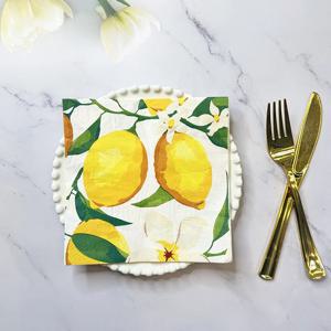 10/20pcs 33cm 2 레이어 새로운 레몬 인쇄 냅킨 파티 분위기 장식 종이 크리 에이 티브 벽화 종이 DIY 데쿠파주 종이