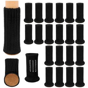 24개 멀티 컬러 니트 실리콘 의자 다리 양말 - 미끄럼 방지 및 바닥 보호, 긁힘 방지, 소음 감소