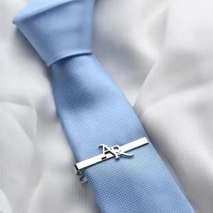 Sipuris 남성용 맞춤형 이니셜 네임 타이 클립 스테인레스 스틸 맞춤형 타이 클래스프 트렌디 패션 주얼리 결혼식 선물