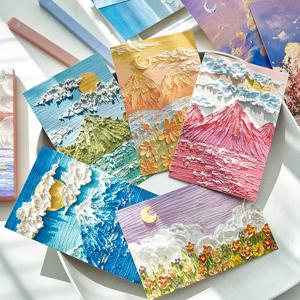 30Pcs 유화 문학 엽서 선물 메시지 인사말 카드 초대 카드 선물 벽 스티커 세트 카드