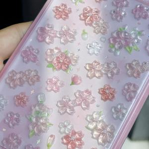 한국 수입 원래 NEKONI 사쿠라 벚꽃 핑크 3D 릴리프 스티커 Scrapbooking Diy 저널 귀여운 편지지 스티커