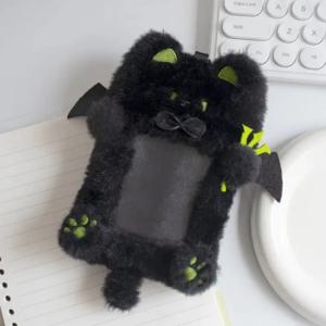 귀여운 다기능 Photocard 케이스 봉제 토끼/개/고양이 사진 카드 홀더 큰 귀 토끼/보더 콜리 카드 케이스 학생