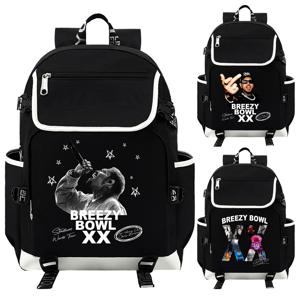 Chris Brown Breezy Bowl XX 투어 2025 소녀 소년 학생을위한 배낭 십대 배낭 캐주얼 학교 가방 여행 Mochila