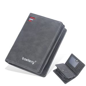 남성용 앞주머니 지갑 슬림 PU 가죽 지퍼 잠금 RFID 보호 10 카드 슬롯 미니멀리스트