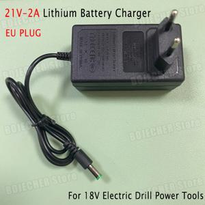 DC 21V 2A 리튬 배터리 충전기 18V 전기 드릴용 지능형 전동 공구 전원 어댑터 변압기 EU US 플러그