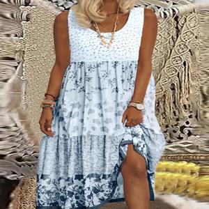 플러스 사이즈 플로위 하와이안 넥 선드레스 여름 비치 파티 드레스 프린트 루아우 여성 여름 의류 맥시 드레스