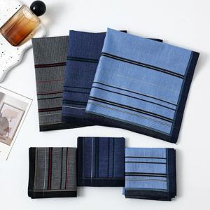 3/6개입 복고풍 체크무늬 면 손수건 남성용 체크무늬 여름 얇은 포켓 타월 땀 흡수 43cm 일본 및 한국 스타일