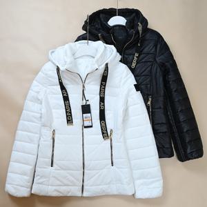 겨울 신상 여성 캐주얼 코튼 재킷 퀼팅 레터링 장식 두꺼운 솜 안감 지퍼 후드 코트