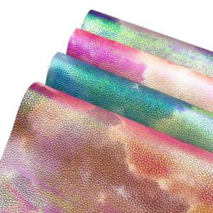 장미빛 구름 타이다이 PU 가죽 원단 방수 광택 인조 가죽 DIY 선물 공예 바느질 헤어 리본 귀걸이 제작 재료