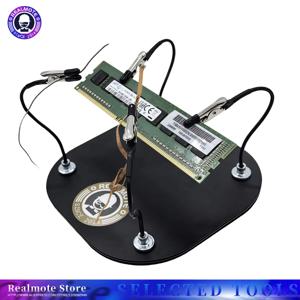 범용 PCB 홀더 납땜 플랫폼, 자석 핀 홈 고정 장치, 회로 기판 전자 수리용 구부릴 수 있는 클립