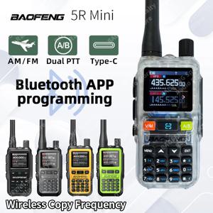 바오펑 UV-5R 미니 무전기 블루투스 프로그래밍 주파수 듀얼 PTT 타입-C 멀티 밴드 장거리 AM FM 999CH 햄 라디오