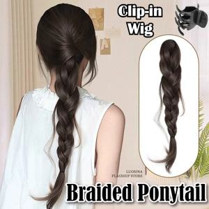 1개 여성용 합성 클로 클립 브레이드 포니테일 헤어 익스텐션, 포니테일 헤어피스, 복싱 브레이드 가발, DIY 헤어 액세서리