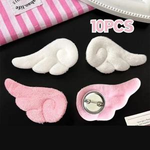 5/1쌍 작은 천사 날개 브로치 일본 플러시 천사 날개 브로치 배지 스윗 핀 인형 코스프레 Y2K 푹신한 천사 날개 가방 장식