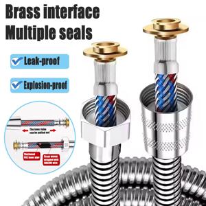 1.5/2/3M 스테인리스 스틸 브레이디드 이너 파이프 유연한 샤워 호스 고압 방폭 욕실 연장 샤워 튜브